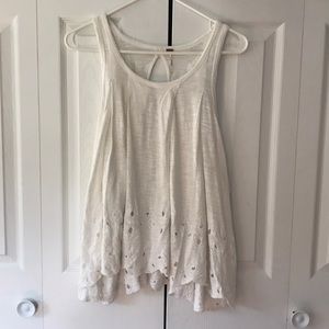 Free people white lace tank open back